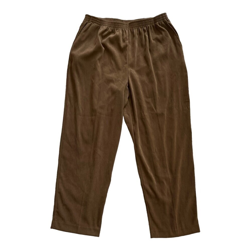 Alfred Dunner Brown Tapered Pants 18